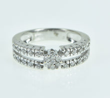 Load image into Gallery viewer, 14K 0.45 Ctw Diamond Cluster Promise Engagement Ring White Gold