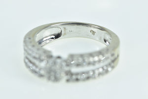 14K 0.45 Ctw Diamond Cluster Promise Engagement Ring White Gold