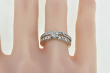 Load image into Gallery viewer, 14K 0.45 Ctw Diamond Cluster Promise Engagement Ring White Gold