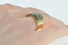 Load image into Gallery viewer, 14K Victorian Tiered Gemstone Layered Band Ring Yellow Gold