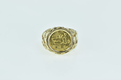 14K 1989 1/20th Oz Chinese Panda Coin Ring Yellow Gold