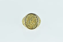 Load image into Gallery viewer, 14K Oval Raw 22k Gold Textured Nugget Statement Ring Yellow Gold