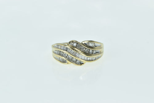 10K 0.75 Ctw Baguette Wavy Diamond Vintage Ring Yellow Gold