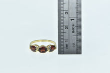 Load image into Gallery viewer, 14K Three Stone Garnet Oval Vintage Classic Ring Yellow Gold