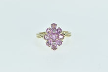 Load image into Gallery viewer, 10K Vintage Oval Pink Topaz Cluster Statement Ring Yellow Gold
