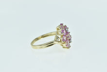 Load image into Gallery viewer, 10K Vintage Oval Pink Topaz Cluster Statement Ring Yellow Gold
