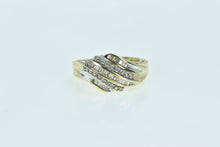 Load image into Gallery viewer, 10K Wavy Diamond Vintage Statement Band Ring Yellow Gold