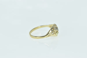 10K Black Hills Leaf Wavy Diamond Statement Ring Yellow Gold