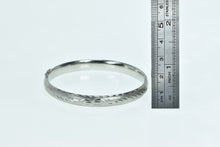 Load image into Gallery viewer, Platinum 7.0mm Engraved Pattern Vintage Bangle Bracelet 7&quot;