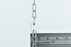 Platinum 7.25mm B Letter Monogram Paperclip Chain Bracelet 7.25"
