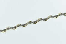 Load image into Gallery viewer, 10K Diamond Vintage Wavy Twist Pattern Tennis Bracelet 6.75&quot; Yellow Gold