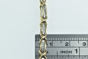 10K 1.50 Ctw Baguette Diamond Classic Tennis Bracelet 6.75" Yellow Gold