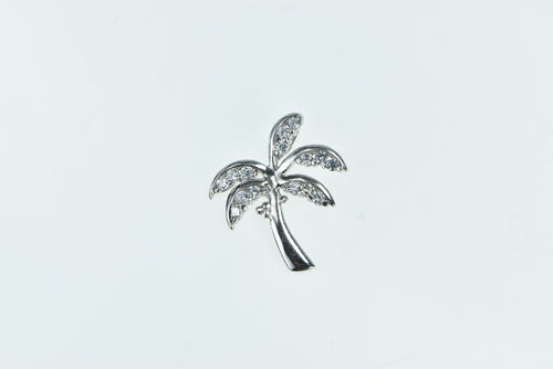 Sterling Silver Palm Tree Vintage Tropical Vintage CZ Pendant