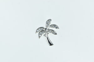 Sterling Silver Palm Tree Vintage Tropical Vintage CZ Pendant