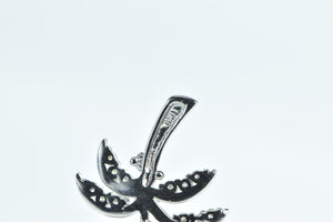 Sterling Silver Palm Tree Vintage Tropical Vintage CZ Pendant
