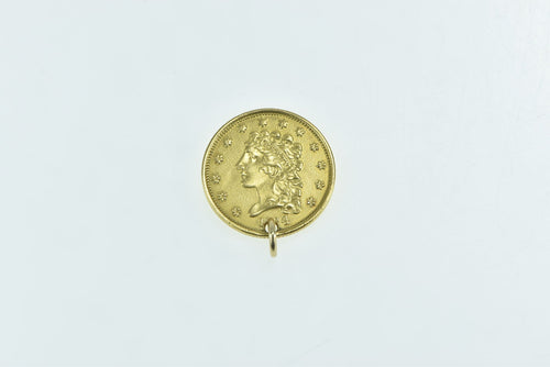 14K 1834 Gold Quarter Eagle $2.50 Coin Charm/Pendant Yellow Gold