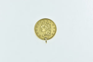 14K 1834 Gold Quarter Eagle $2.50 Coin Charm/Pendant Yellow Gold