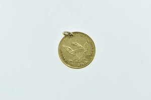 14K 1834 Gold Quarter Eagle $2.50 Coin Charm/Pendant Yellow Gold
