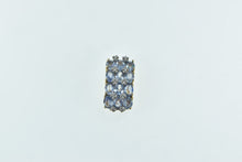 Load image into Gallery viewer, 14K Oval Tanzanite Diamond Squared Slide Pendant Yellow Gold