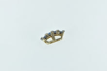 Load image into Gallery viewer, 14K Oval Tanzanite Diamond Squared Slide Pendant Yellow Gold