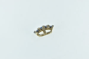 14K Oval Tanzanite Diamond Squared Slide Pendant Yellow Gold