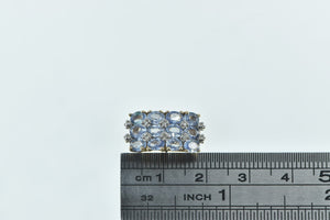 14K Oval Tanzanite Diamond Squared Slide Pendant Yellow Gold