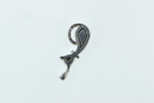 Load image into Gallery viewer, 14K Pave Black Diamond Cat Kitty Kitten Pet Pendant White Gold