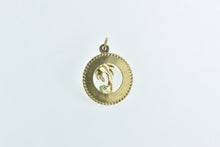 Load image into Gallery viewer, 14K Virgin Islands Palm Pearl Emerald Travel Charm/Pendant Yellow Gold