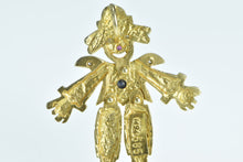 Load image into Gallery viewer, 14K Articulated Diamond Ruby Emerald Clown Pendant Yellow Gold