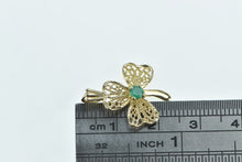 Load image into Gallery viewer, 14K Emerald Filigree Clover Good Luck Lucky Charm/Pendant Yellow Gold