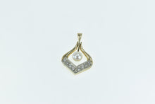 Load image into Gallery viewer, 14K Vintage Pearl Diamond Chevron Drop Pendant Yellow Gold