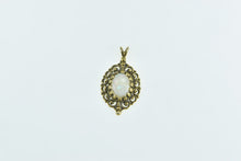 Load image into Gallery viewer, 14K Oval Natural Opal Vintage Filigree Statement Pendant Yellow Gold