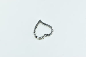 14K 0.30 Ctw Diamond Heart Love Symbol Vintage Pendant White Gold