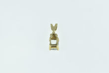 Load image into Gallery viewer, 10K Emerald Cut Aquamarine Diamond Cluster Pendant Yellow Gold