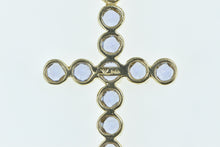 Load image into Gallery viewer, 14K Tanzanite Cross Christian Faith Symbol Pendant Yellow Gold