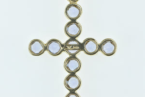 14K Tanzanite Cross Christian Faith Symbol Pendant Yellow Gold