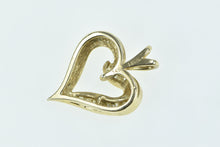 Load image into Gallery viewer, 14K Vintage Curvy Heart Diamond Love Symbol Pendant Yellow Gold