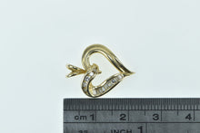 Load image into Gallery viewer, 14K Vintage Curvy Heart Diamond Love Symbol Pendant Yellow Gold