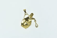 Load image into Gallery viewer, 18K Cubic Zirconia Pitcher Urn Carafe Dangle Charm/Pendant Yellow Gold