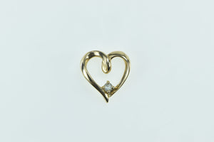 10K Diamond Heart Curvy Love Symbol Pendant Yellow Gold