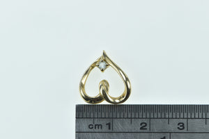 10K Diamond Heart Curvy Love Symbol Pendant Yellow Gold