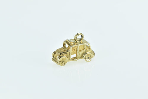 9K Vintage London Taxi Cab Vintage Travel Charm/Pendant Yellow Gold
