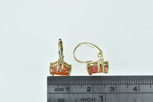 10K Trillion Spessartine Garnet Vintage Lever Back Earrings Yellow Gold