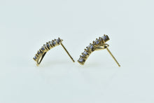 Load image into Gallery viewer, 10K Tanzanite X Criss Cross Vintage Statement Earrings Yellow Gold