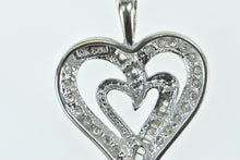 Load image into Gallery viewer, 10K Diamond Encrusted Classic Heart Love Pendant White Gold