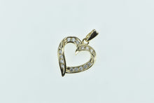 Load image into Gallery viewer, 10K Classic Diamond Wavy Vintage Heart Love Pendant Yellow Gold