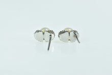 Load image into Gallery viewer, 14K Pearl Diamond Encrusted Vintage Stud Earrings Yellow Gold