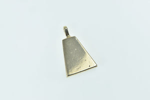 14K Raw Turquoise Inlay Squared Statement Pendant Yellow Gold