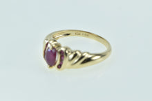 Load image into Gallery viewer, 10K Oval Ruby Vintage Wavy Statement Ring Yellow Gold