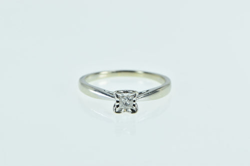 14K 0.20 Ct Princess Diamond Promise Engagement Ring White Gold